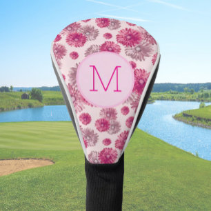 Lady Golfer Pink Floral Preppy Custom Ladies Golf Head Cover