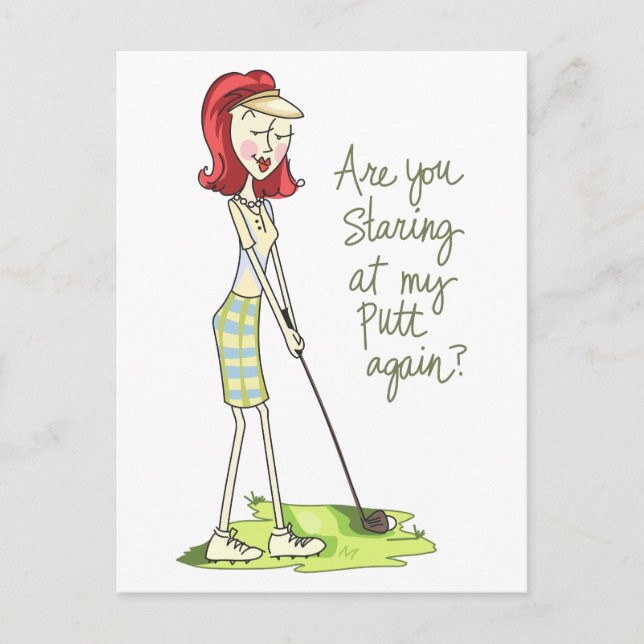 Lady Golfer Postcard (Front)