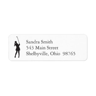 Lady Golfer Return Address Labels