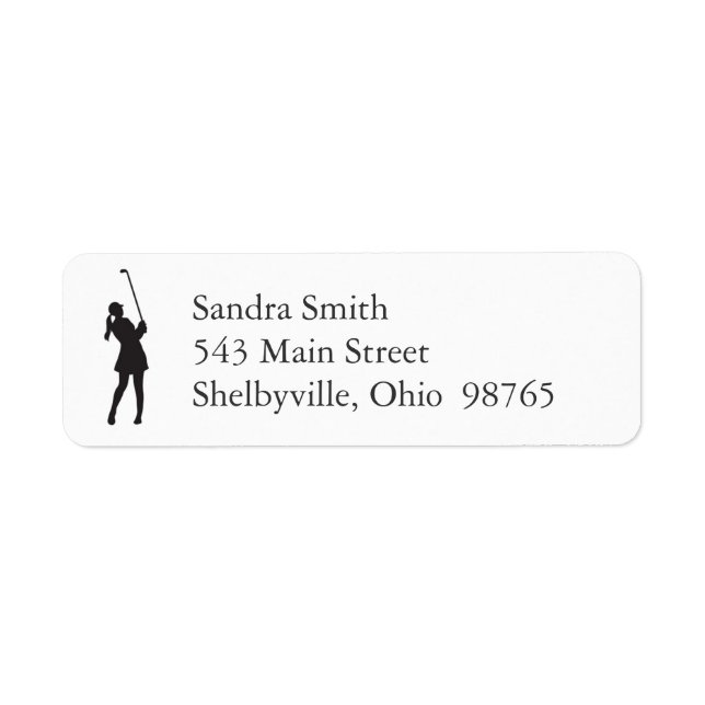 Lady Golfer Return Address Labels (Front)