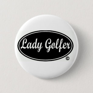 Lady Golfer Round Button