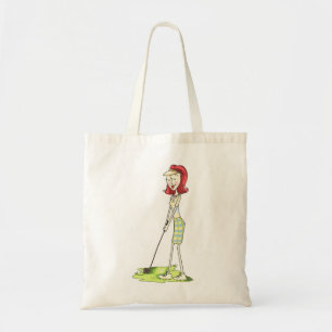 Lady Golfer Tote Bag