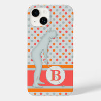 Lady Golfer Unique Polka dots Monogram