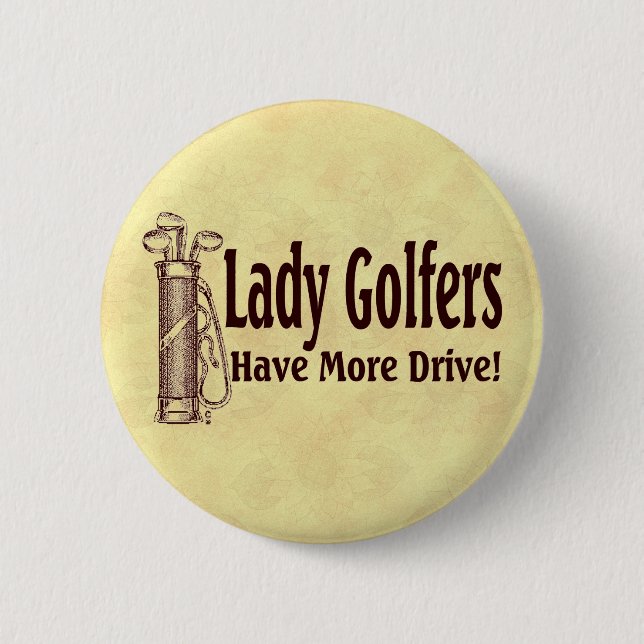Lady Golfers 6 Cm Round Badge (Front)