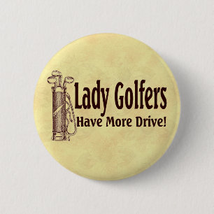 Lady Golfers 6 Cm Round Badge