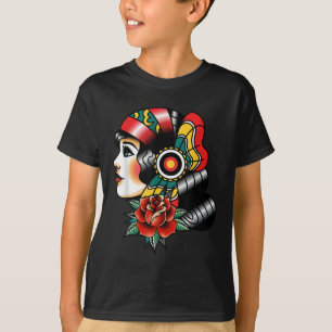 Lady Head American Traditional Tattoo Old School  T-Shirt