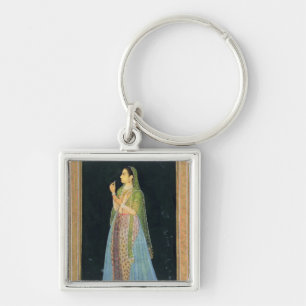 Lady holding a blossom, from the Small Clive Album Key Ring