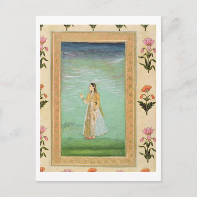 Lady holding a flower, from the Small Clive Album Postcard (Front)