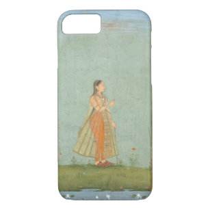 Lady holding a flower, standing by a lily pond, fr Case-Mate iPhone case