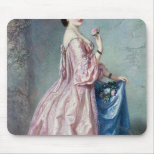 Lady holding Flowers in her Petticoat Mouse Mat