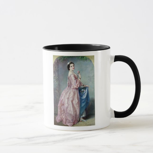 Lady holding Flowers in her Petticoat Mug (Right)