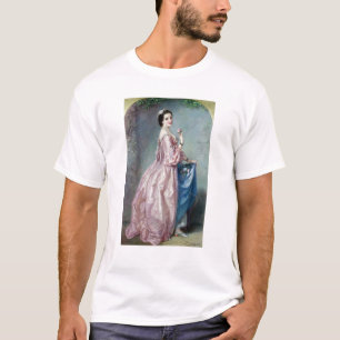 Lady holding Flowers in her Petticoat T-Shirt