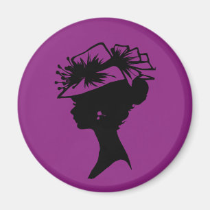 Lady in a Bonnet 35 Plum Purple AH2010 Magnet