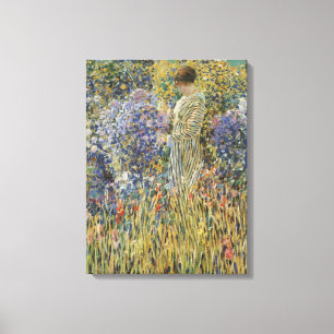 Lady in a Garden by Frederick Frieseke, Fine Art Canvas Print