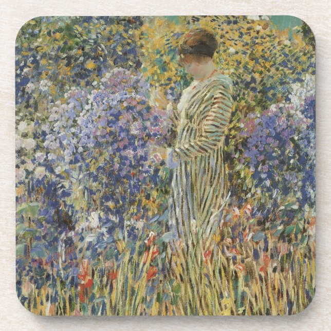 Lady in a Garden by Frederick Frieseke, Fine Art Coaster (Front)