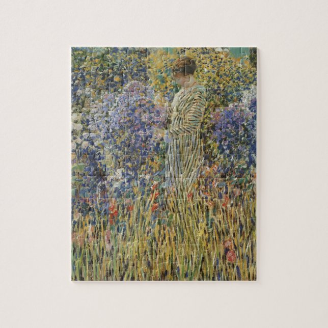 Lady in a Garden by Frederick Frieseke, Fine Art Jigsaw Puzzle (Vertical)