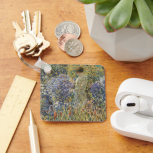 Lady in a Garden by Frederick Frieseke, Fine Art Key Ring