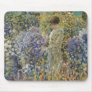 Lady in a Garden by Frederick Frieseke, Fine Art Mouse Mat