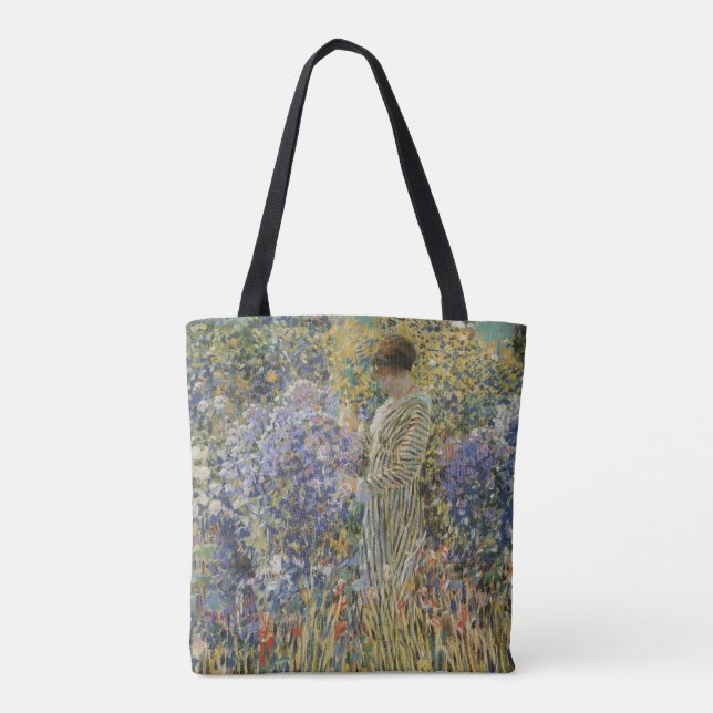 Lady in a Garden by Frederick Frieseke, Fine Art Tote Bag (Back)