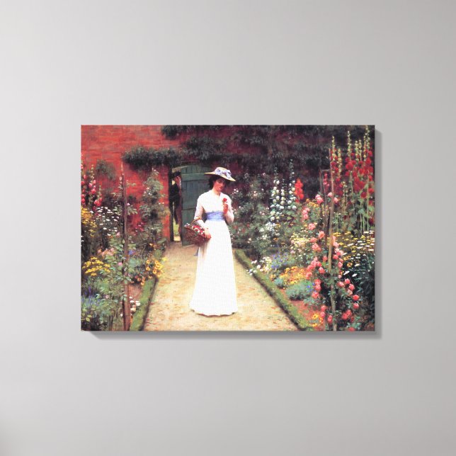 Lady in a Garden Canvas Print (Front)