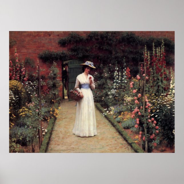 Lady in a Garden - Edmund Blair Leighton Poster (Front)