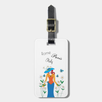 Lady in a Garden Luggage Tag