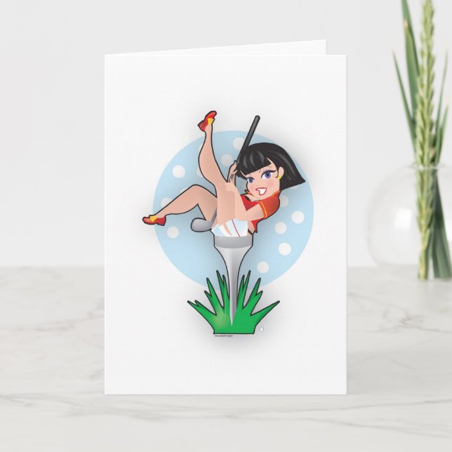 Lady in a Golf Tee Card (Front)