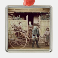 Lady in a rickshaw, c.1890s (coloured photo)