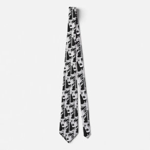 Lady in black and white tie