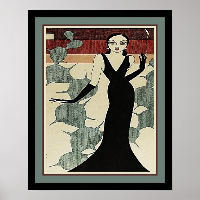 Lady in Black Dress ca. 1931 Art Deco Poster (Front)