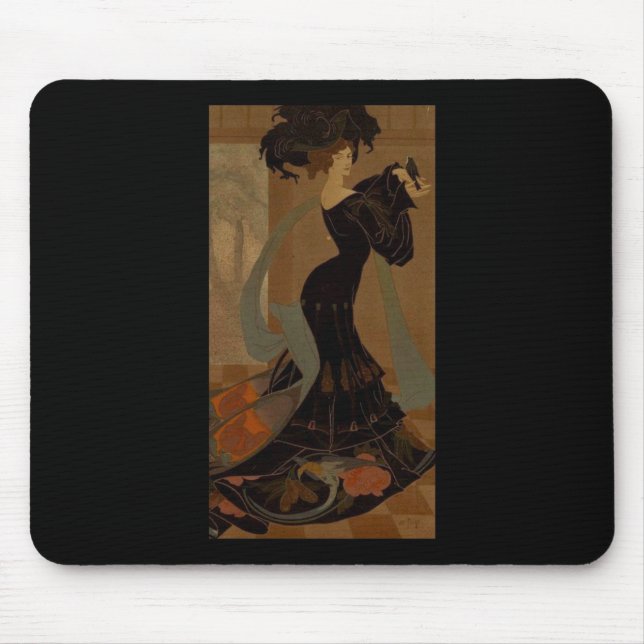 Lady in Black Mouse Mat (Front)