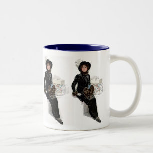 Lady in Black Two-Tone Coffee Mug