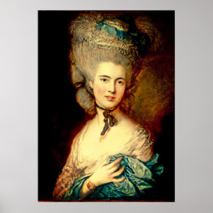 Lady in blue Georgian duchess gainsborough Poster