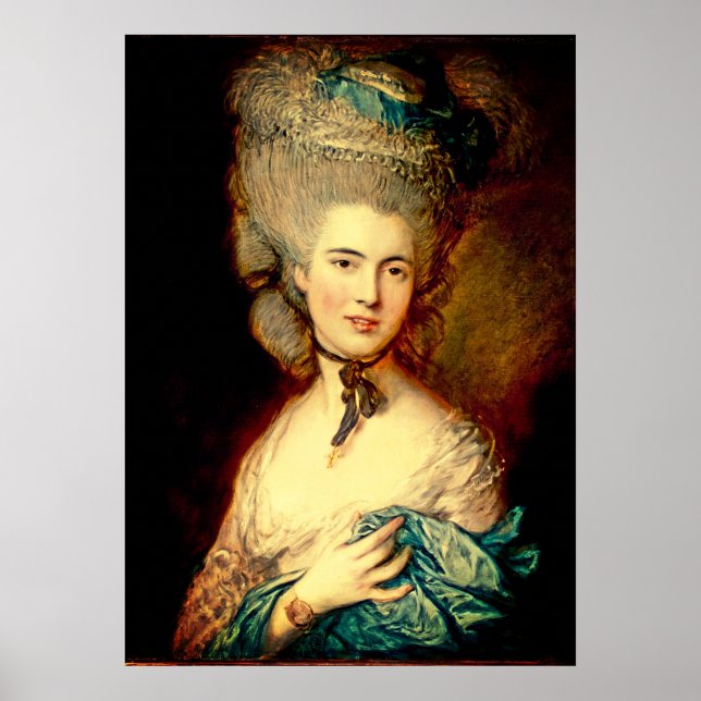 Lady in blue Georgian duchess gainsborough Poster (Front)