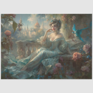 Lady in Blue Tissue Paper
