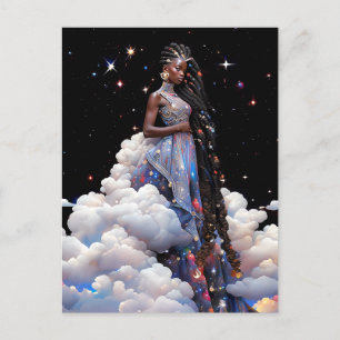 Lady In Clouds African American Art Postcard