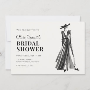 Lady in Elegant Gown bridal shower Invitation