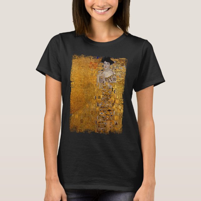 Lady In Gold By Gustav Klimt Famous Painting T-Shirt (Front)
