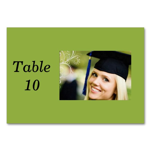 Lady in Grad Hat Table Number (Back)