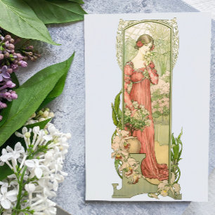 Lady in greenhouse card
