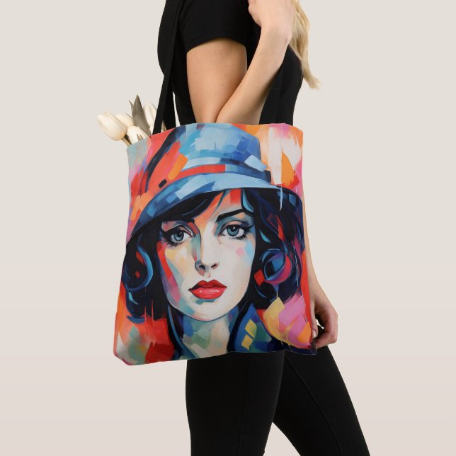 Lady in Hat Fauvism Tote Bag (Close Up)
