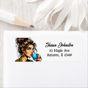 Lady in Messy Bun Drinking Coffee