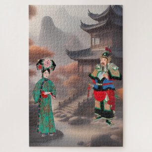 Lady in modern Manchu costume Jigsaw Puzzle