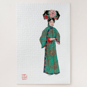 Lady in modern Manchu costume Jigsaw Puzzle
