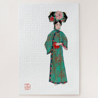 Lady in modern Manchu costume Jigsaw Puzzle