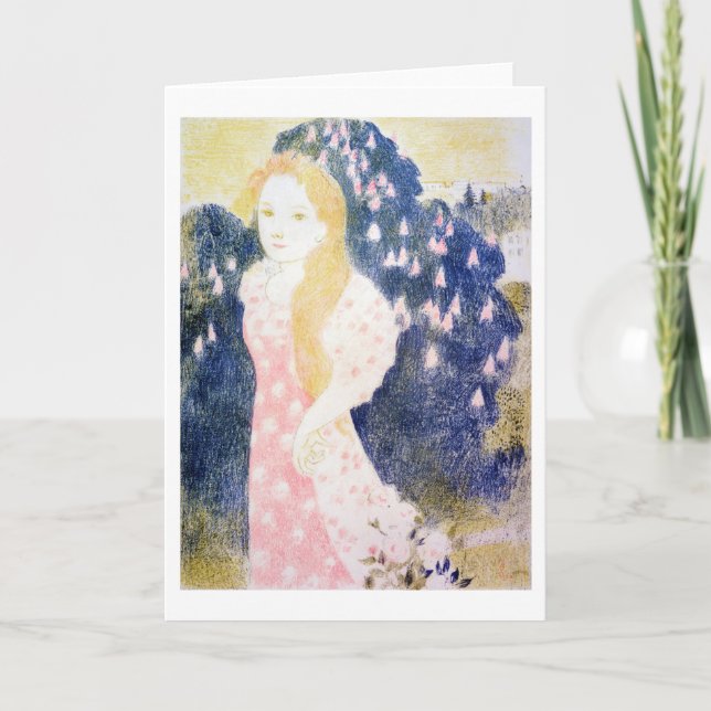 Lady in Pink Dress, Maurice Denis Card (Front)