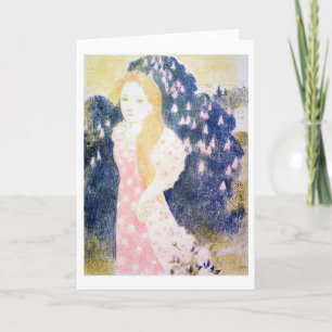 Lady in Pink Dress, Maurice Denis Card