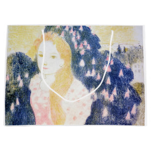 Lady in Pink Dress, Maurice Denis Large Gift Bag