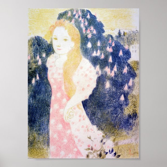 Lady in Pink Dress, Maurice Denis Poster (Front)