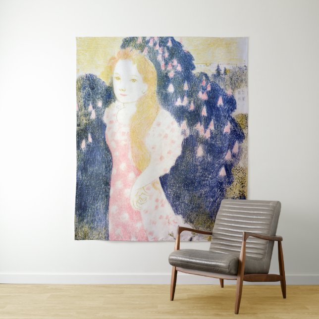 Lady in Pink Dress, Maurice Denis Tapestry (In Situ)